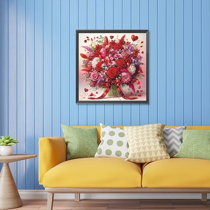 Diamond Painting - Partial Special Shaped - rose bouquet (30*30CM)