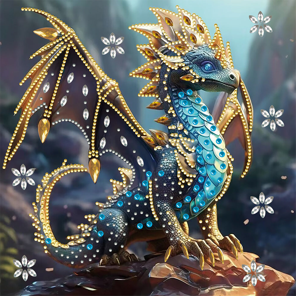 Diamond Painting - Partial Special Shaped - dragon (30*30CM)
