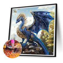 Load image into Gallery viewer, Diamond Painting - Partial Special Shaped - dark blue dragon (30*30CM)

