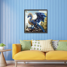 Load image into Gallery viewer, Diamond Painting - Partial Special Shaped - dark blue dragon (30*30CM)
