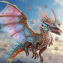 Load image into Gallery viewer, Diamond Painting - Partial Special Shaped - flying dragon (30*30CM)
