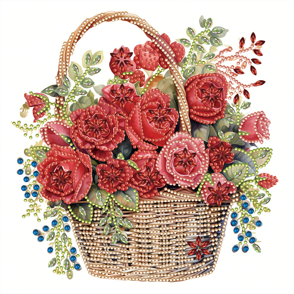 Diamond Painting - Partial Special Shaped - flower basket (30*30CM)