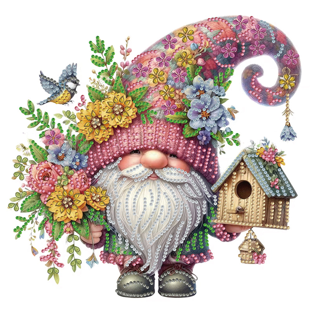 Diamond Painting - Partial Special Shaped - Flower Gnome (30*30CM)