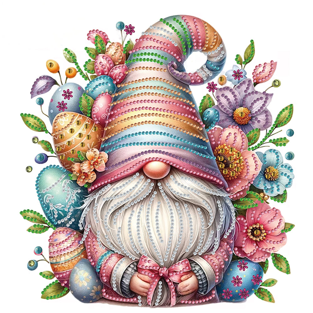 Diamond Painting - Partial Special Shaped - Flower Gnome (30*30CM)