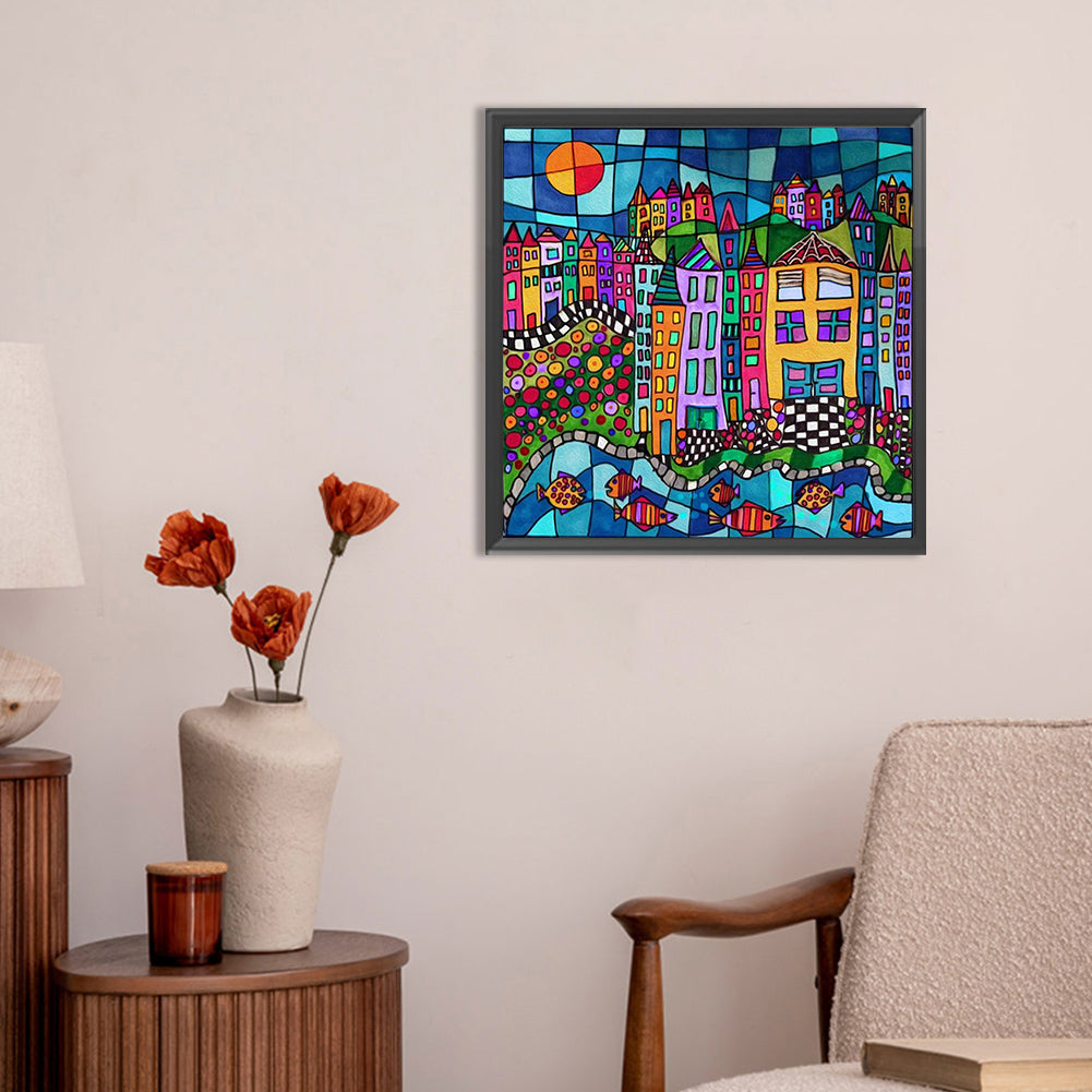 Diamond Painting - Full Round - color house (30*30CM)