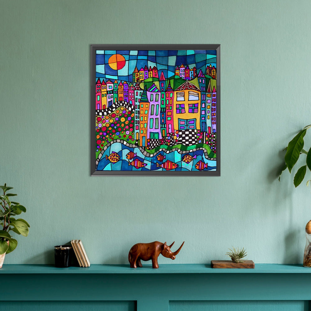 Diamond Painting - Full Round - color house (30*30CM)