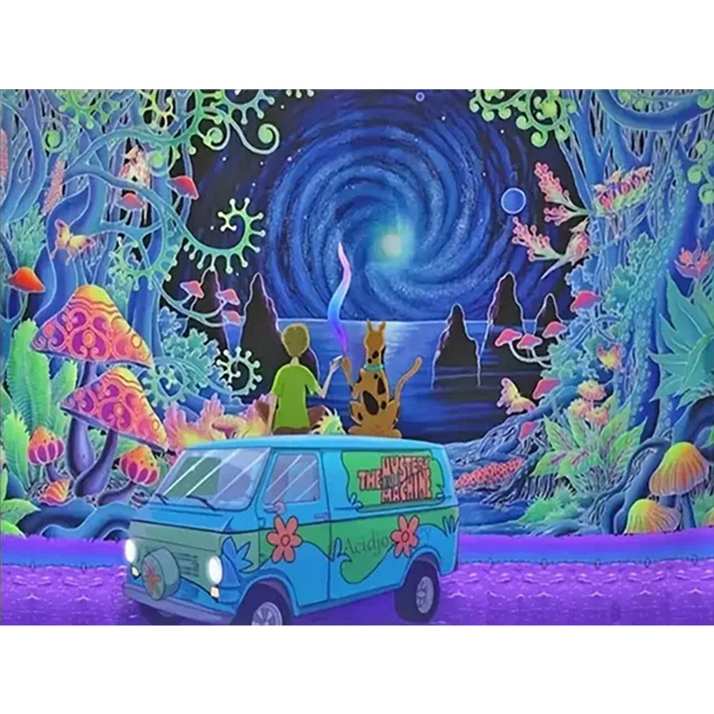 Diamond Painting - Full Round - psychedelic forest (40*30CM)