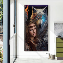 Load image into Gallery viewer, Diamond Painting - Full Round - Beauty and the Wolf (40*70CM)
