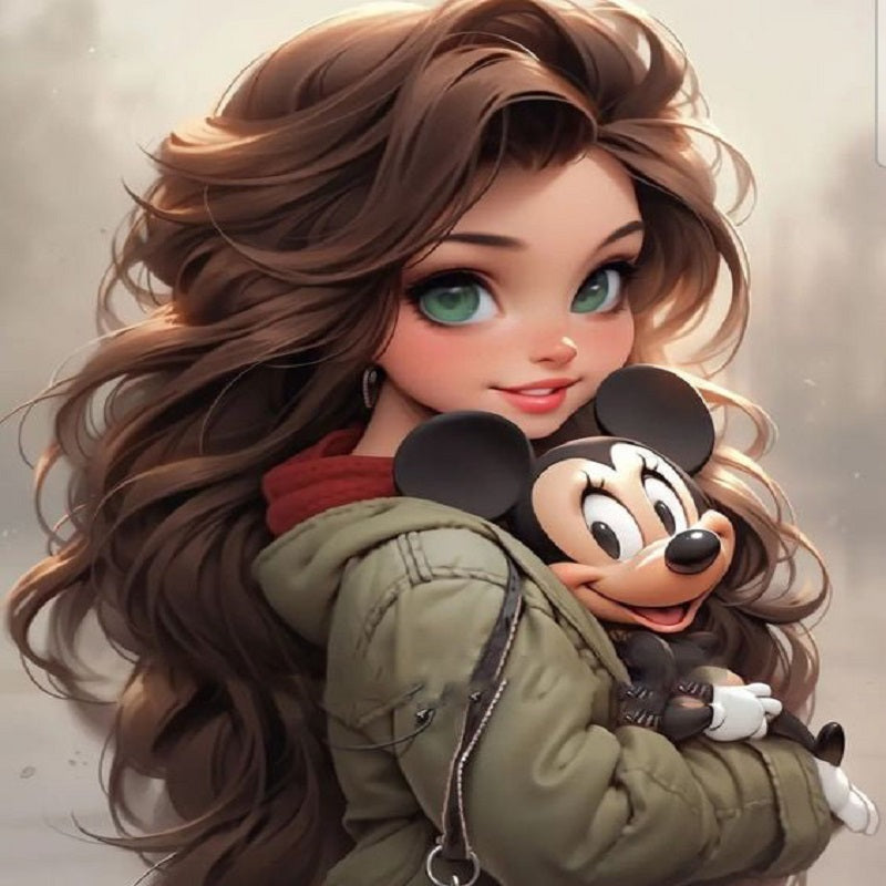 Diamond Painting - Full Square - girl holding pet (30*40CM)