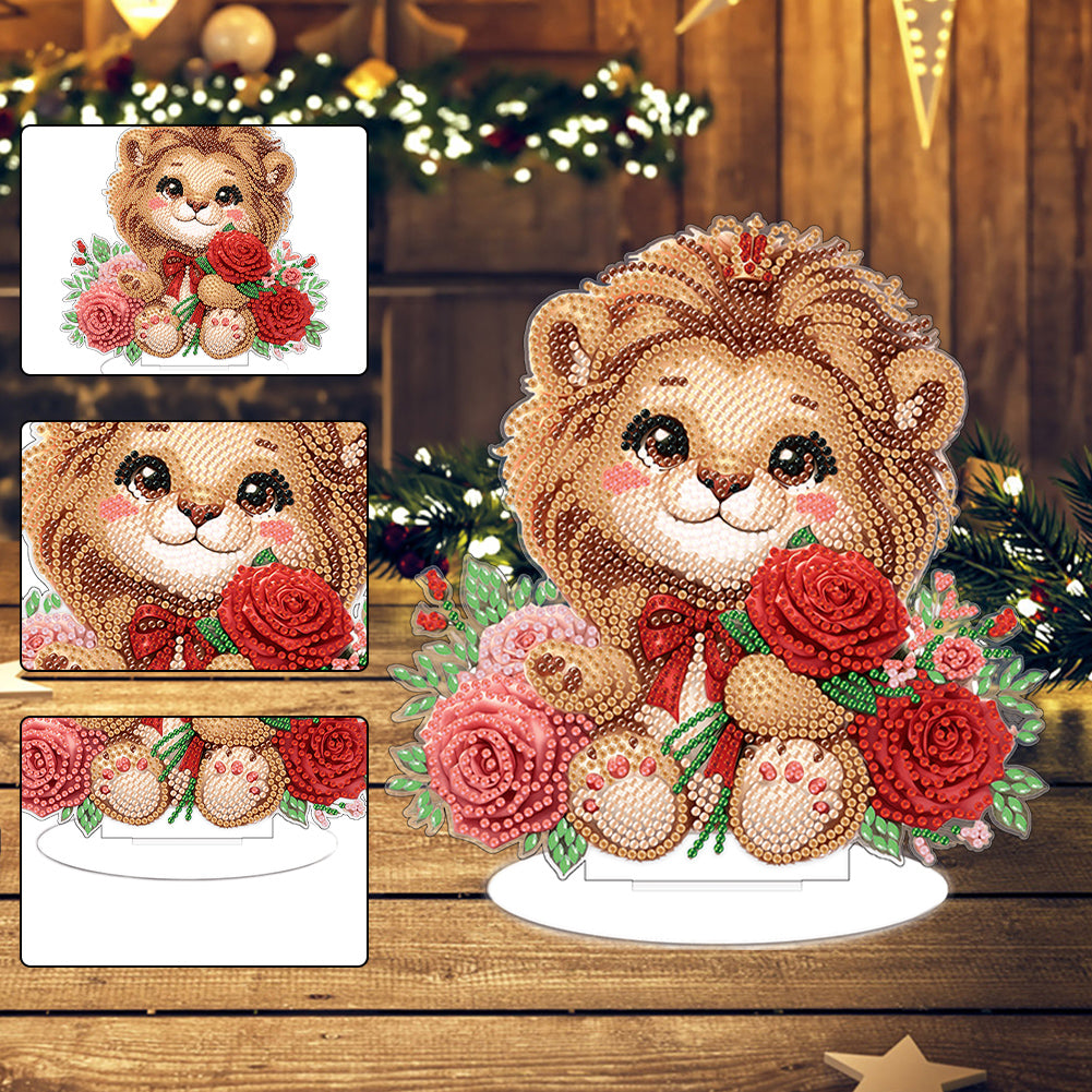 Acrylic 5D DIY Animal Diamond Art Tabletop Decoration for Beginner Home Decor
