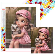 Load image into Gallery viewer, Diamond Painting - Full Square - girl holding pet (40*50CM)
