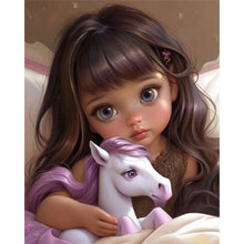 Load image into Gallery viewer, Diamond Painting - Full Square - girl holding pet (40*50CM)
