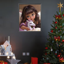 Load image into Gallery viewer, Diamond Painting - Full Square - girl holding pet (40*50CM)
