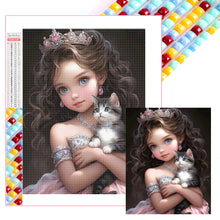 Load image into Gallery viewer, Diamond Painting - Full Square - girl holding pet (40*50CM)
