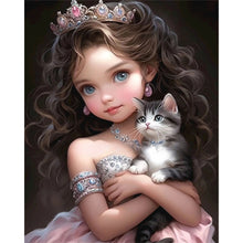 Load image into Gallery viewer, Diamond Painting - Full Square - girl holding pet (40*50CM)
