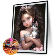 Load image into Gallery viewer, Diamond Painting - Full Square - girl holding pet (40*50CM)
