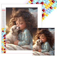 Load image into Gallery viewer, Diamond Painting - Full Square - girl holding pet (40*50CM)

