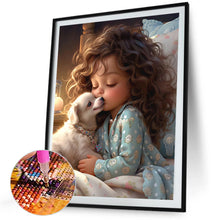 Load image into Gallery viewer, Diamond Painting - Full Square - girl holding pet (40*50CM)
