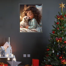 Load image into Gallery viewer, Diamond Painting - Full Square - girl holding pet (40*50CM)
