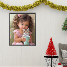 Load image into Gallery viewer, Diamond Painting - Full Square - girl holding pet (40*50CM)
