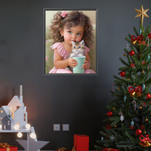 Load image into Gallery viewer, Diamond Painting - Full Square - girl holding pet (40*50CM)
