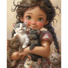 Load image into Gallery viewer, Diamond Painting - Full Square - girl holding pet (40*50CM)
