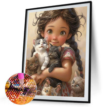 Load image into Gallery viewer, Diamond Painting - Full Square - girl holding pet (40*50CM)
