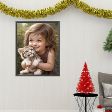 Load image into Gallery viewer, Diamond Painting - Full Square - girl holding pet (40*50CM)
