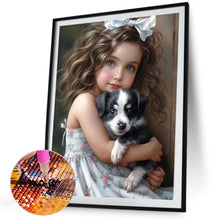 Load image into Gallery viewer, Diamond Painting - Full Square - girl holding pet (40*50CM)
