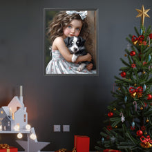 Load image into Gallery viewer, Diamond Painting - Full Square - girl holding pet (40*50CM)
