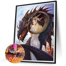 Load image into Gallery viewer, AB Diamond Painting - Full Round - dragon and woman (40*55CM)
