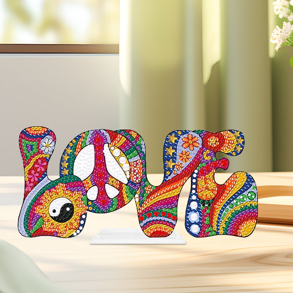 Single-Sided Love Letter Diamond Painting Desktop Ornaments Kit for Office Decor