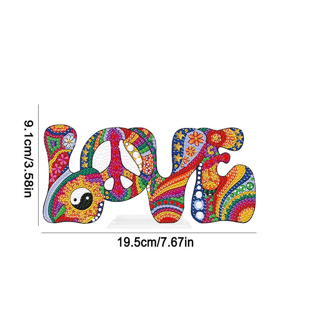 Single-Sided Love Letter Diamond Painting Desktop Ornaments Kit for Office Decor
