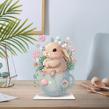Load image into Gallery viewer, Acrylic Rabbit in Cup Special Shaped Desktop Diamond Art Kits for Adult Beginner
