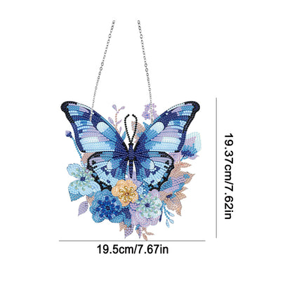 Handmade Acrylic Butterfly 5D DIY Diamond Painting Dots Pendant for Office Decor