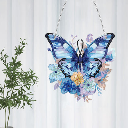 Handmade Acrylic Butterfly 5D DIY Diamond Painting Dots Pendant for Office Decor