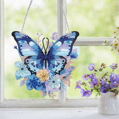Handmade Acrylic Butterfly 5D DIY Diamond Painting Dots Pendant for Office Decor