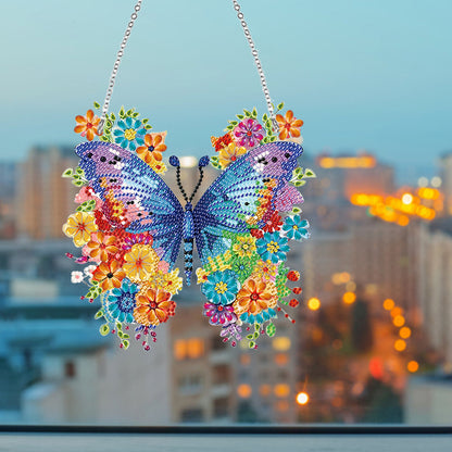 Handmade Acrylic Butterfly 5D DIY Diamond Painting Dots Pendant for Office Decor