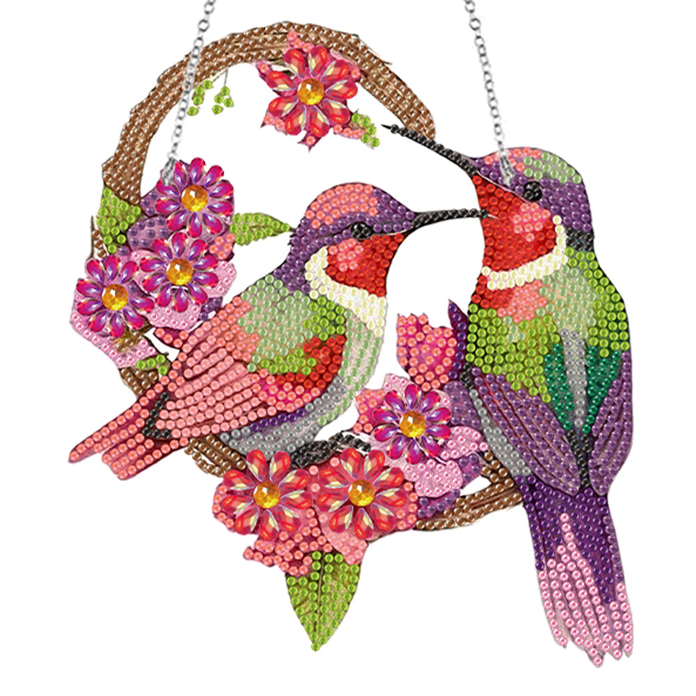 Acrylic Bird Single-Side 5D DIY Diamond Painting Dot Pendant Garden Window Decor