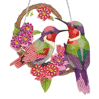 Acrylic Bird Single-Side 5D DIY Diamond Painting Dot Pendant Garden Window Decor