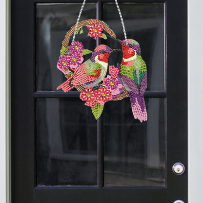 Acrylic Bird Single-Side 5D DIY Diamond Painting Dot Pendant Garden Window Decor