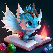 Load image into Gallery viewer, Diamond Painting - Full Round - little blue dinosaur (30*30CM)
