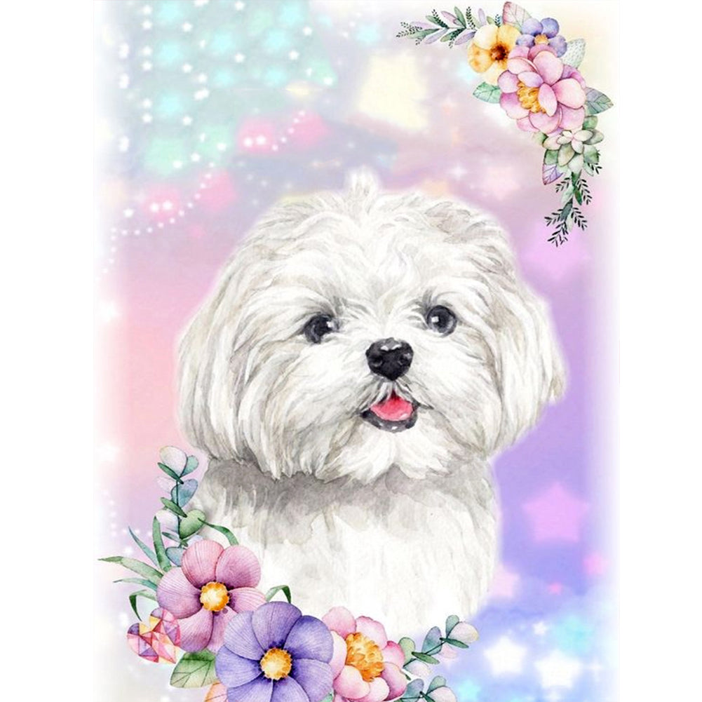 Diamond Painting - Full Round - little white dog (30*40CM)