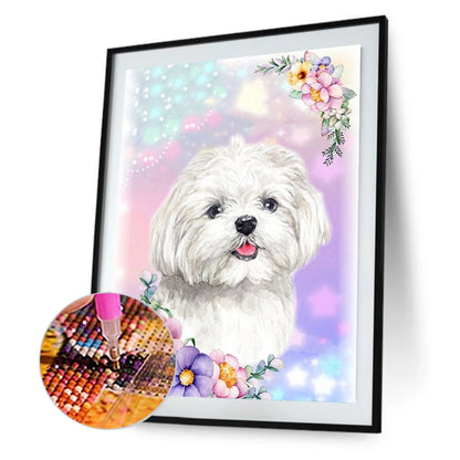 Diamond Painting - Full Round - little white dog (30*40CM)