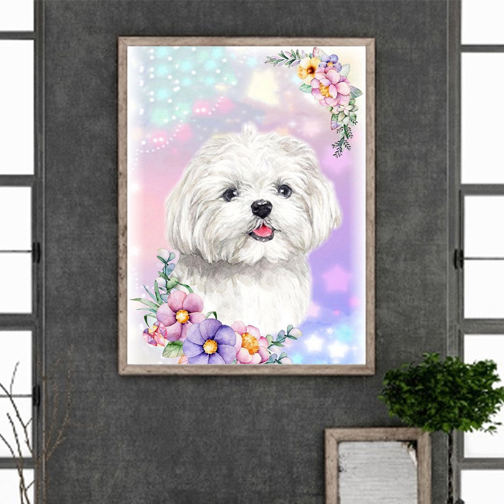 Diamond Painting - Full Round - little white dog (30*40CM)