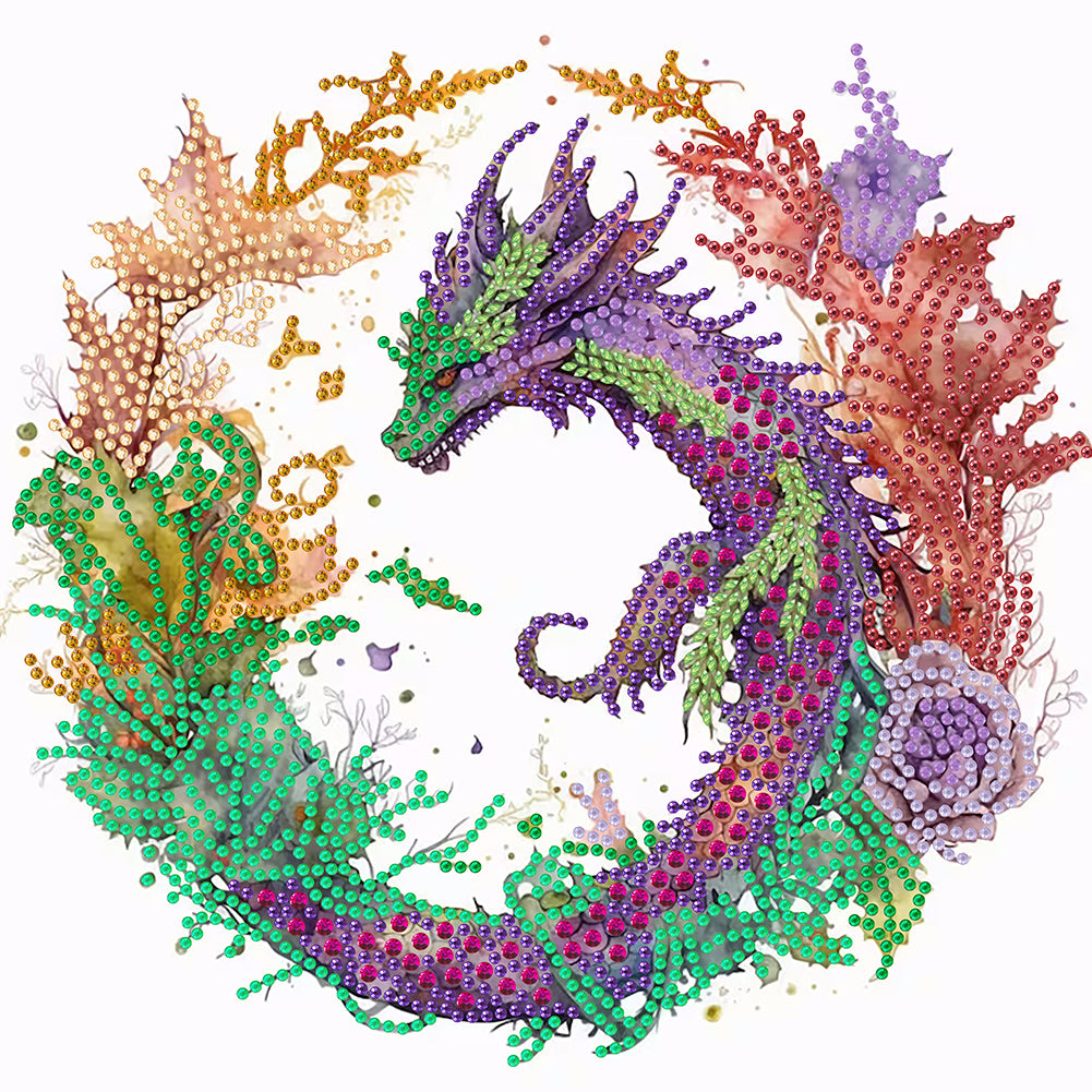 Diamond Painting - Partial Special Shaped - circling dragon (30*30CM)