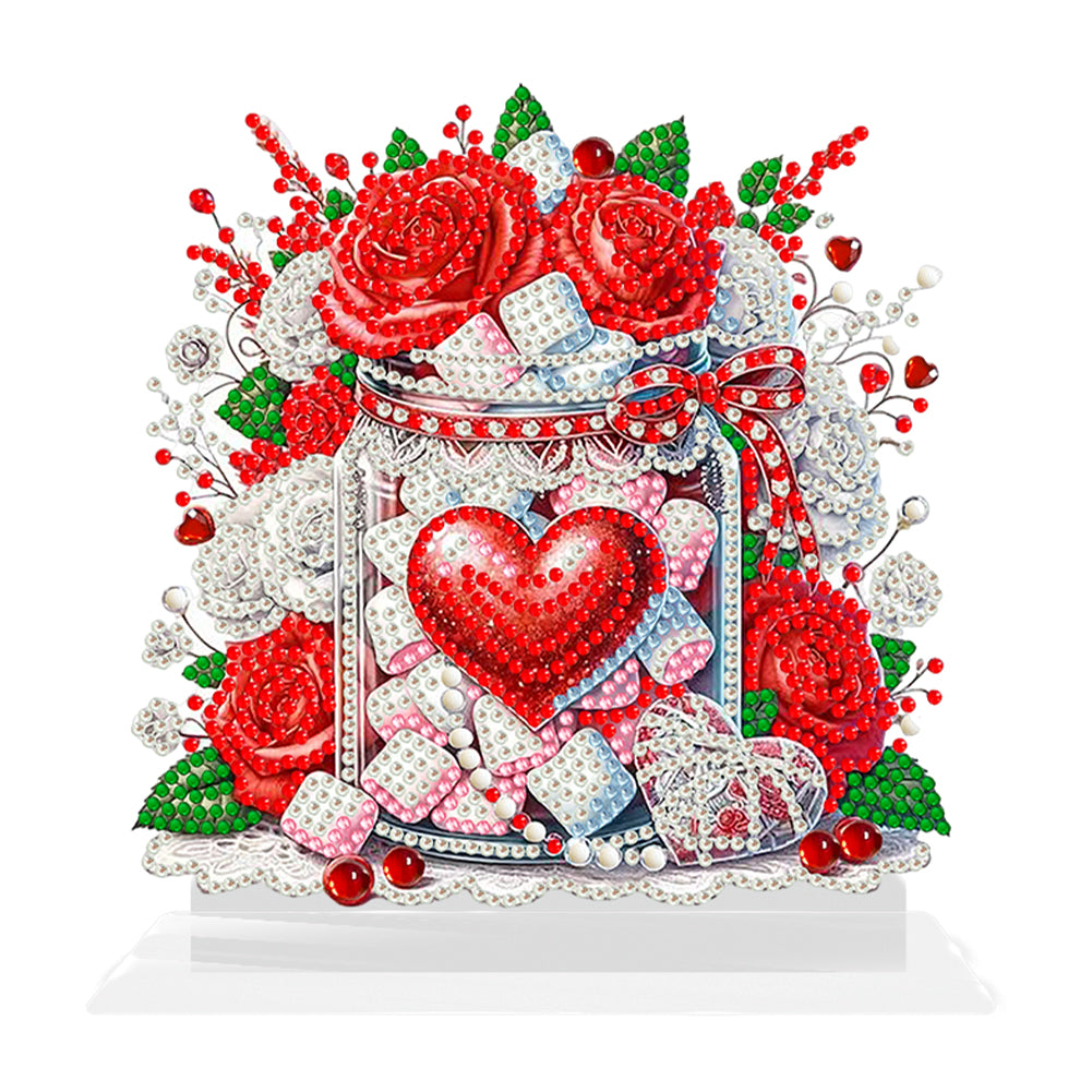 Acrylic 5D DIY Love Rose Diamond Art Tabletop Decor Bedroom Table Home Decor