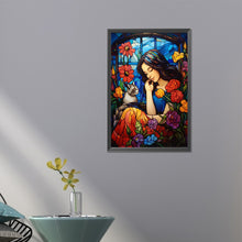 Load image into Gallery viewer, Diamond Painting - Full Round - Flowers, girls and cats (40*60CM)
