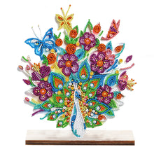Load image into Gallery viewer, Special Shape Single-Side Desktop Diamond Art Decor (Flower Peacock Butterfly)
