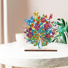 Load image into Gallery viewer, Special Shape Single-Side Desktop Diamond Art Decor (Flower Peacock Butterfly)
